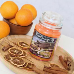 Orange Cinnamon Woodbridge Large Scented Candle Jar Orange Cinnamon Woodbridge Large Scented Candle Jar