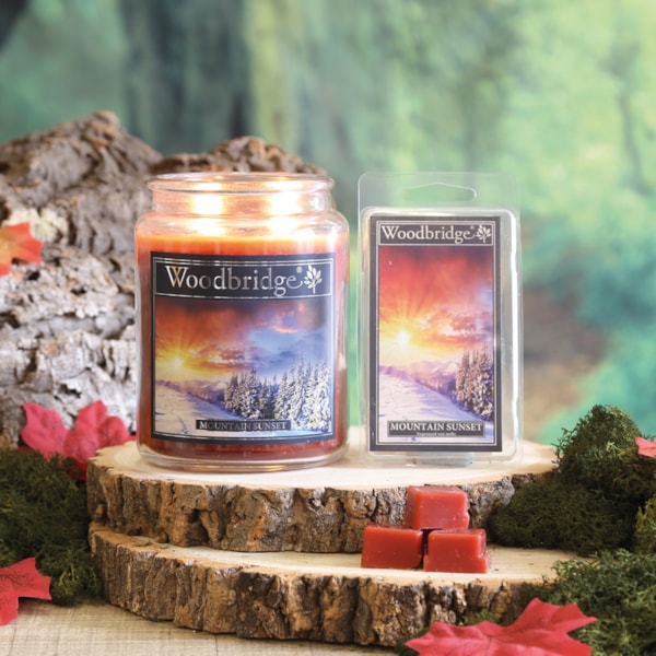 Mountain Sunset Woodbridge Large Scented Candle Jar Mountain Sunset Woodbridge Large Scented Candle Jar