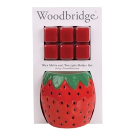 Woodbridge Wax Melts & Tealight Melter Set – Juicy Strawberry Woodbridge Wax Melts & Tealight Melter Set – Juicy Strawberry