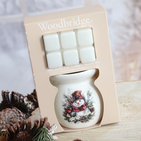 Woodbridge Wax Melts & Tealight Melter Set – Snowman Woodbridge Wax Melts & Tealight Melter Set – Snowman