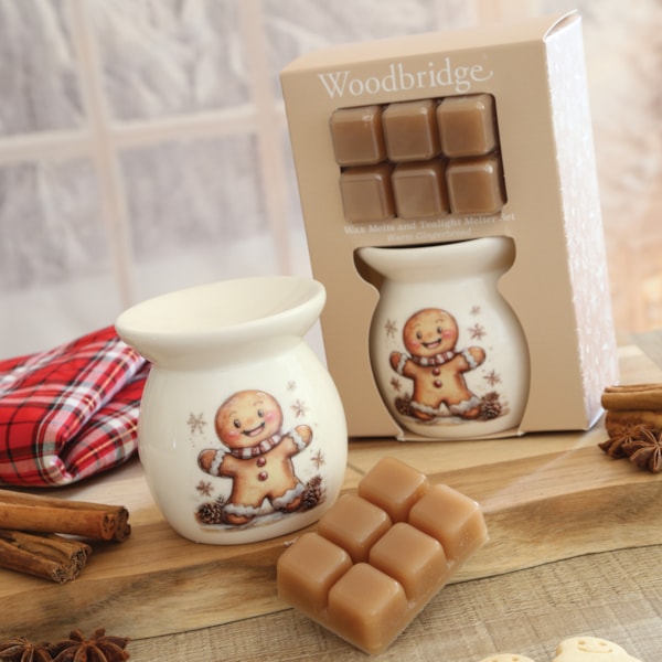 Woodbridge Wax Melts & Tealight Melter Set – Gingerbread Man