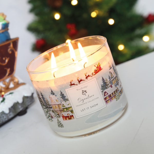 Let It Snow Wax Tumbler Candle Jar by Woodbridge 410g Let It Snow Wax Tumbler Candle Jar by Woodbridge 410g
