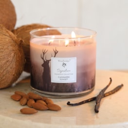 Cashmere Sunset Wax Tumbler Candle Jar by Woodbridge 410g Cashmere Sunset Wax Tumbler Candle Jar by Woodbridge 410g