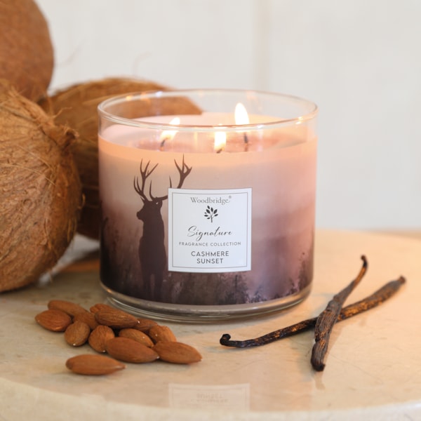 Cashmere Sunset Wax Tumbler Candle Jar by Woodbridge 410g Cashmere Sunset Wax Tumbler Candle Jar by Woodbridge 410g