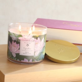 Fresh Water Lilies Wax Tumbler Candle Jar by Woodbridge 410g Fresh Water Lilies Wax Tumbler Candle Jar by Woodbridge 410g