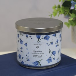 Bluebells in the Valley Wax Tumbler Candle Jar by Woodbridge 410g Bluebells in the Valley Wax Tumbler Candle Jar by Woodbridge 410g