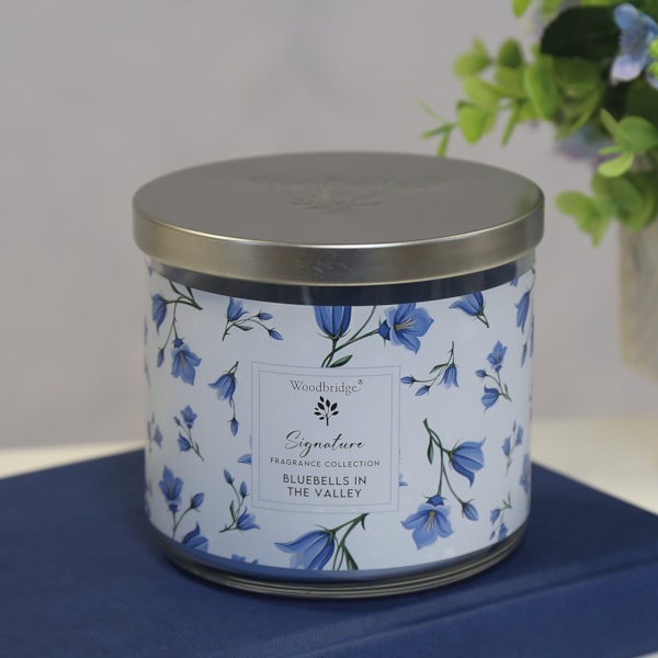 Bluebells in the Valley Wax Tumbler Candle Jar by Woodbridge 410g Bluebells in the Valley Wax Tumbler Candle Jar by Woodbridge 410g