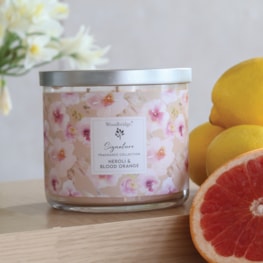 Neroli & Blood Orange Wax Tumbler Candle Jar by Woodbridge 410g Neroli & Blood Orange Wax Tumbler Candle Jar by Woodbridge 410g