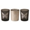 Black & Silver Butterfly Tealight Votive Holders Set3 Black & Silver Butterfly Tealight Votive Holders Set3