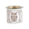 Tealight Wax Melter and Candle Holder - White & Gold Silhouette Melter Owl Tealight Wax Melter and Candle Holder - White & Gold Silhouette Melter Owl