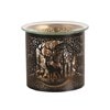 Tealight Wax Melter and Candle Holder - Black & Gold Silhouette Deer Family Tealight Wax Melter and Candle Holder - Black & Gold Silhouette Deer Family
