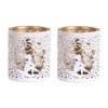 Votive Holder Metal Silhouette – White and Gold Seated Fairy set of two Votive Holder Metal Silhouette – White and Gold Seated Fairy set of two