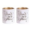 Votive Holder Metal Silhouette – White and Gold Reach set of two Votive Holder Metal Silhouette – White and Gold Reach set of two