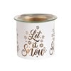 Tealight Wax Melter and Candle Holder-White & Gold Silhouette Melter Let it Snow Tealight Wax Melter and Candle Holder-White & Gold Silhouette Melter Let it Snow