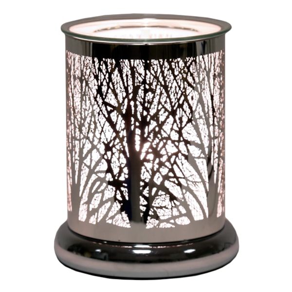 Electric Wax Melter Touch - Silver Silhouette Forest 17cm Electric Wax Melter Touch - Silver Silhouette Forest 17cm