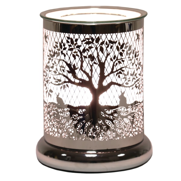 Electric Wax Melter Touch - Silver Silhouette Tree of Life 17cm Electric Wax Melter Touch - Silver Silhouette Tree of Life 17cm