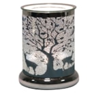 Electric Wax Melter Touch - Silver Silhouette Woodland Deer 17cm Electric Wax Melter Touch - Silver Silhouette Woodland Deer 17cm