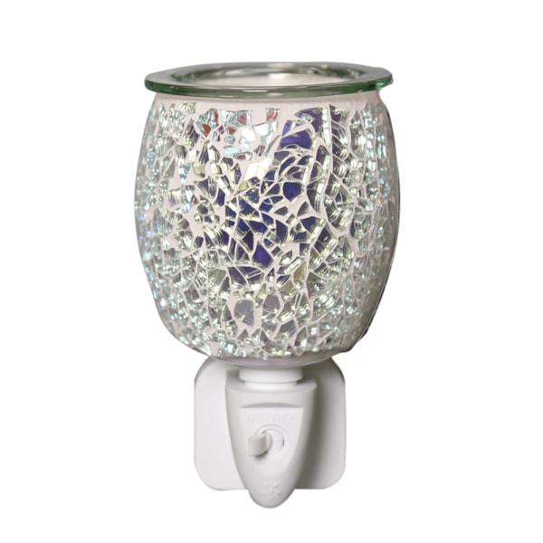 Wax Melter Plug In - Silver Glass Mosaic 12cm Wax Melter Plug In - Silver Glass Mosaic 12cm