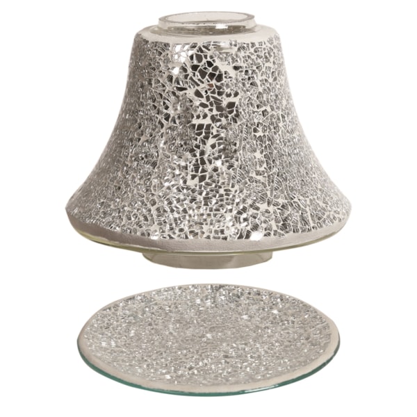 Jar Shade & Tray Set - Silver Crackle Jar Shade & Tray Set - Silver Crackle