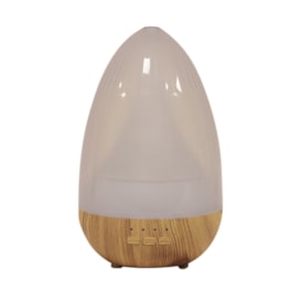 LED Ultrasonic Diffuser - Frosted Oval Dome Light Wood 19cm LED Ultrasonic Diffuser - Frosted Oval Dome Light Wood 19cm