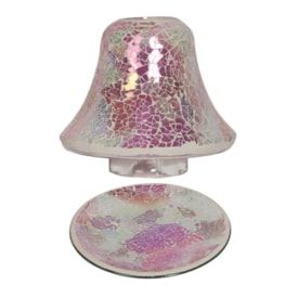 Jar Shade & Tray Set - Pink Crackle Jar Shade & Tray Set - Pink Crackle