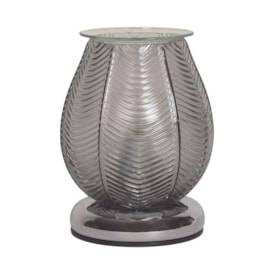 Electric Wax Melter Touch - Ribbed Grey Lustre 18cm Electric Wax Melter Touch - Ribbed Grey Lustre 18cm