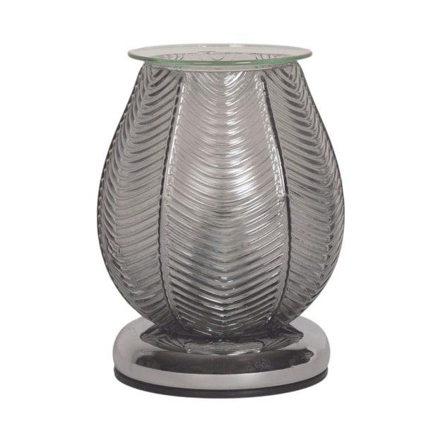 Electric Wax Melter Touch - Ribbed Grey Lustre 18cm Electric Wax Melter Touch - Ribbed Grey Lustre 18cm