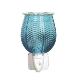 Wax Melter Plug In - Ribbed Aqua Lustre 12cm Wax Melter Plug In - Ribbed Aqua Lustre 12cm