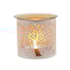 Tealight Wax Melter and Candle Holder - White Silhouette Tree of Life 10.5cm Tealight Wax Melter and Candle Holder - White Silhouette Tree of Life 10.5cm