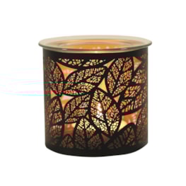 Tealight Wax Melter and Candle Holder - Black Silhouette Leaves 10.5cm Tealight Wax Melter and Candle Holder - Black Silhouette Leaves 10.5cm