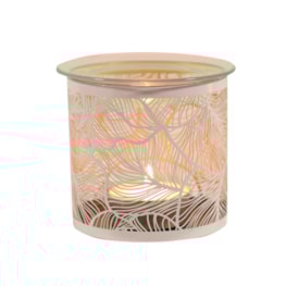 Tealight Wax Melter and Candle Holder - White Silhouette Botanicals 10.5cm Tealight Wax Melter and Candle Holder - White Silhouette Botanicals 10.5cm