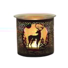 Tealight Wax Melter and Candle Holder - Black Silhouette Stag 10.5cm Tealight Wax Melter and Candle Holder - Black Silhouette Stag 10.5cm
