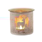 Tealight Wax Melter and Candle Holder - White Silhouette Stag 10.5cm Tealight Wax Melter and Candle Holder - White Silhouette Stag 10.5cm