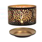 Jar Shade & Tray Set Metal Silhouette - Black Tree of Life Jar Shade & Tray Set Metal Silhouette - Black Tree of Life