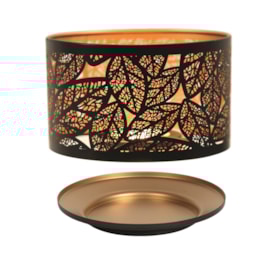 Jar Shade & Tray Set Metal Silhouette - Black Leaves Jar Shade & Tray Set Metal Silhouette - Black Leaves