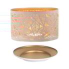 Jar Shade & Tray Set Metal Silhouette - White Leaves Jar Shade & Tray Set Metal Silhouette - White Leaves