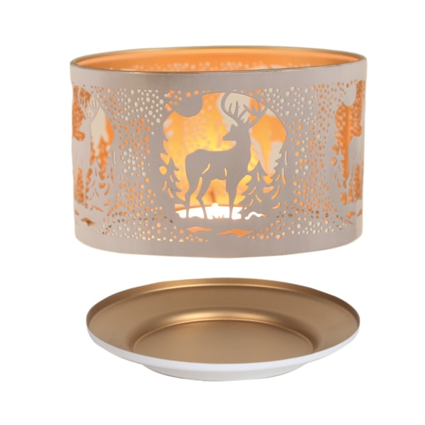 Jar Shade & Tray Set Metal Silhouette - White Stag Jar Shade & Tray Set Metal Silhouette - White Stag