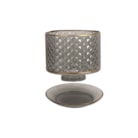 Jar Shade & Tray Set Quilted Glass - Grey and Gold Jar Shade & Tray Set Quilted Glass - Grey and Gold