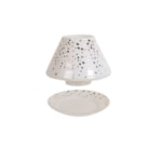 Jar Shade & Tray Set White Glass - Silver & Gold Dots Jar Shade & Tray Set White Glass - Silver & Gold Dots