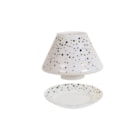Jar Shade & Tray Set White Glass - Black & Gold Dots Jar Shade & Tray Set White Glass - Black & Gold Dots