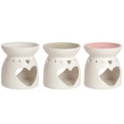 Wax Melt Burner Heart 3 Assorted Pink, White, Grey Wax Melt Burner Heart 3 Assorted Pink, White, Grey