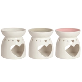 Wax Melt Burner Heart 3 Assorted Pink, White, Grey Wax Melt Burner Heart 3 Assorted Pink, White, Grey