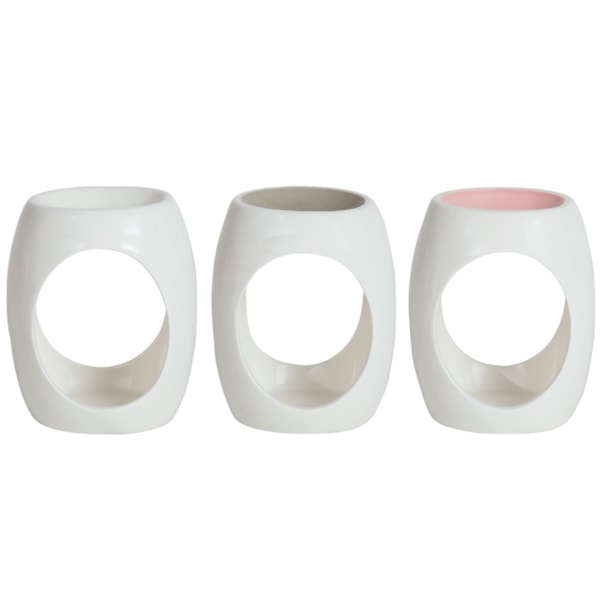 Wax Melt Burner Oval 3 Assorted Pink, White, Grey Wax Melt Burner Oval 3 Assorted Pink, White, Grey