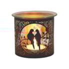 Tealight Wax Melter & Candle Holder - Black & Gold Silhouette Doves 10.5cm Tealight Wax Melter & Candle Holder - Black & Gold Silhouette Doves 10.5cm