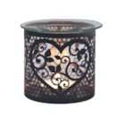 Tealight Wax Melter & Candle Holder - Black & Silver Silhouette Heart 10.5cm Tealight Wax Melter & Candle Holder - Black & Silver Silhouette Heart 10.5cm