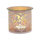 Tealight Wax Melter & Candle Holder - White & Gold Silhouette Heart 10.5cm Tealight Wax Melter & Candle Holder - White & Gold Silhouette Heart 10.5cm