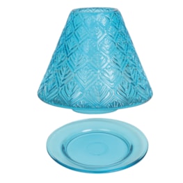 Jar Shade & Tray Set Glass Leaf - Teal Jar Shade & Tray Set Glass Leaf - Teal