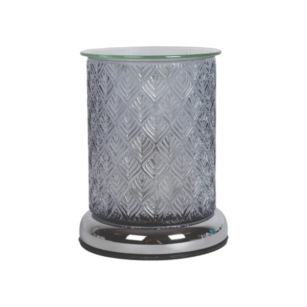 Electric Wax Melter Touch - Grey Glass Leaf 16cm Electric Wax Melter Touch - Grey Glass Leaf 16cm