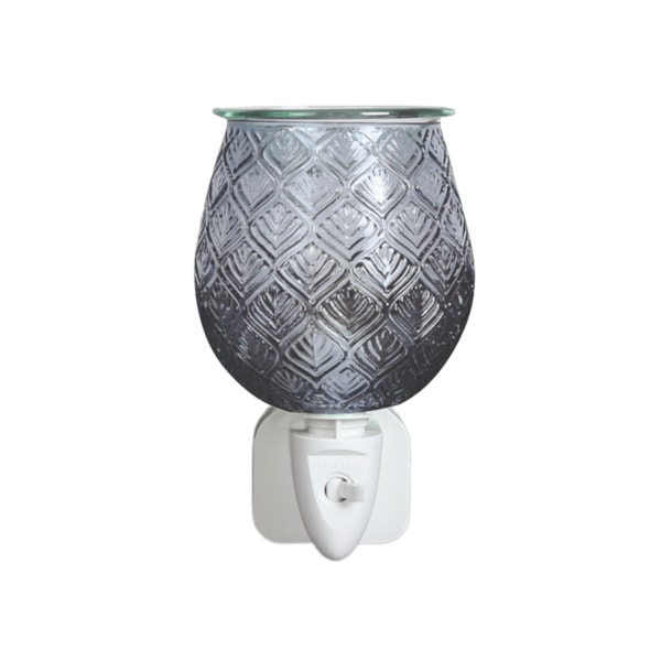 Wax Melter Plug In - Grey Glass Leaf 12cm Wax Melter Plug In - Grey Glass Leaf 12cm
