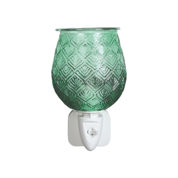 Wax Melter Plug In - Green Glass Leaf 12cm Wax Melter Plug In - Green Glass Leaf 12cm